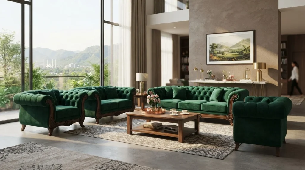 We Designed a Bespoke Luxury Sofa Set in Islamabad
