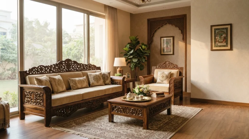 Is a Carved Sofa Frame Wooden Worth Peshawar Homes