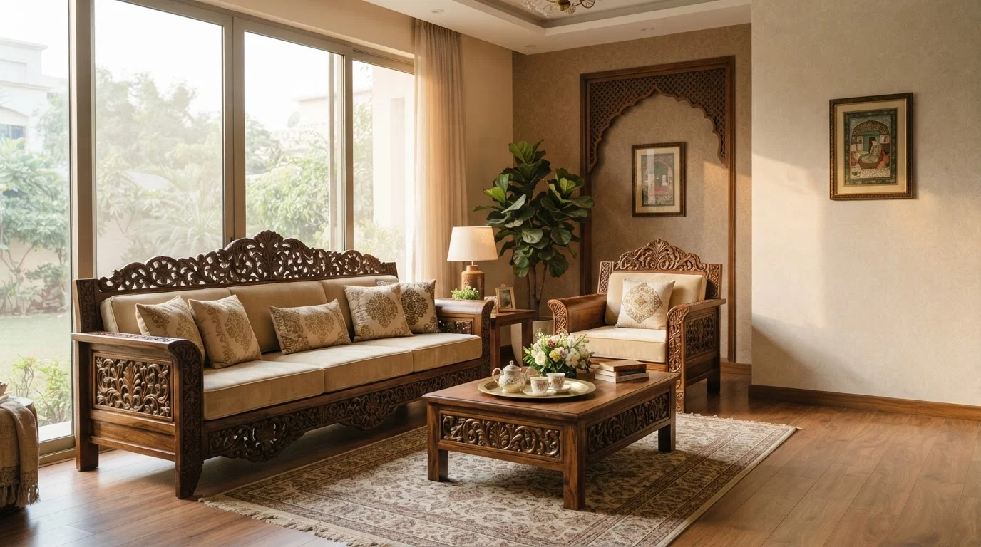 Is a Carved Sofa Frame Wooden Worth Peshawar Homes
