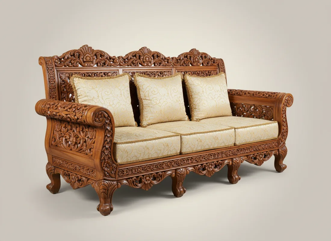 Hand-Carved 7-Seater Set - L-shape sofa price in Pakistan, Gujrat