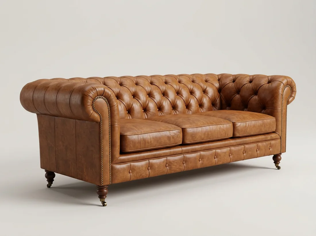 Leather Chesterfield Sofa - L-shape sofa price in Pakistan, Gujrat
