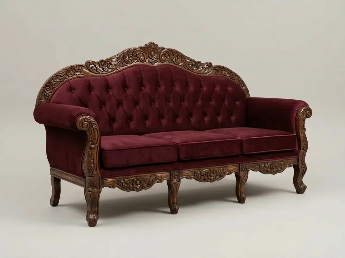Classic Chinyoti Carved Sofa view 3 - Gujrat, Pakistan