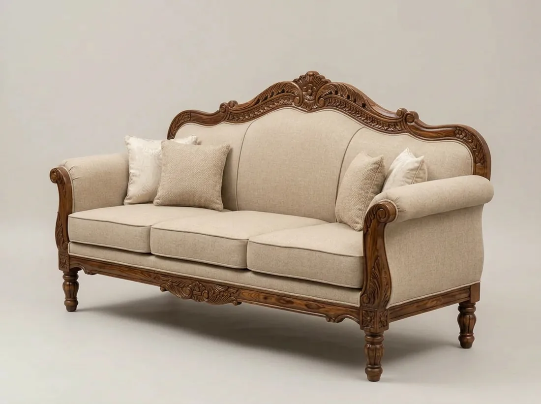 Curved-Back Chinyoti Sofa view 3 - Gujrat, Pakistan