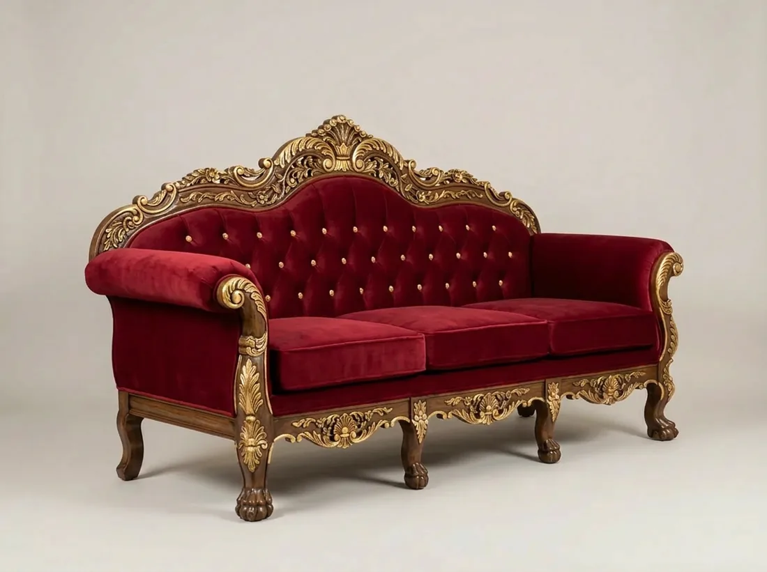 Royal Mughal Carved Sofa view 3 - Gujrat, Pakistan