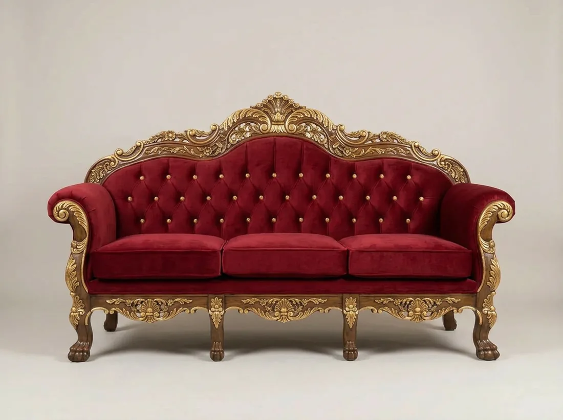 Royal Mughal Carved Sofa view 4 - Gujrat, Pakistan