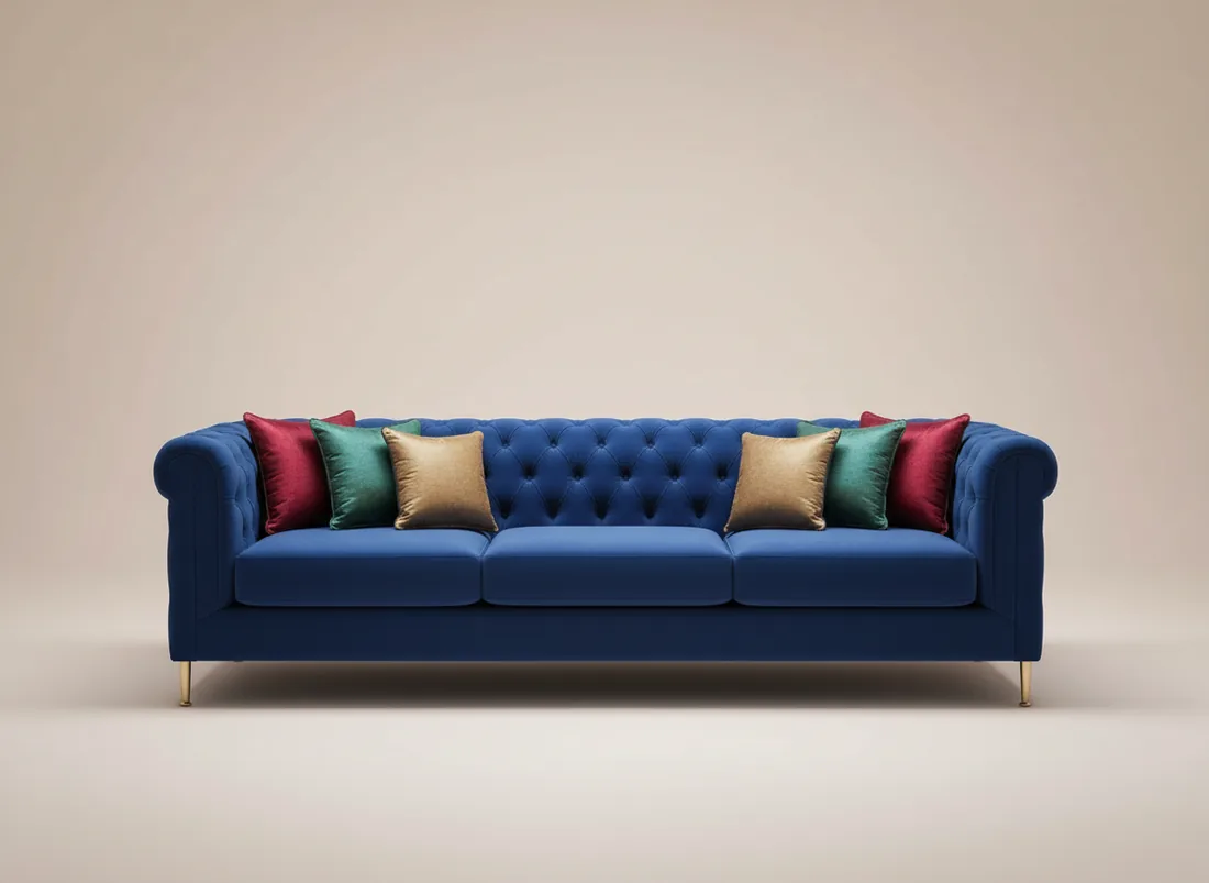 Velvet Tufted L-Shape Sofa view 4 - Gujrat, Pakistan