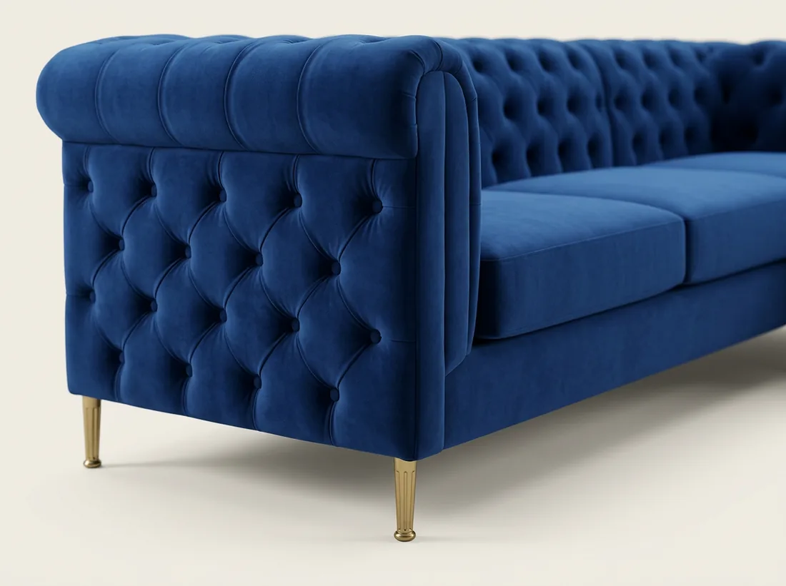Velvet Tufted L-Shape Sofa view 5 - Gujrat, Pakistan