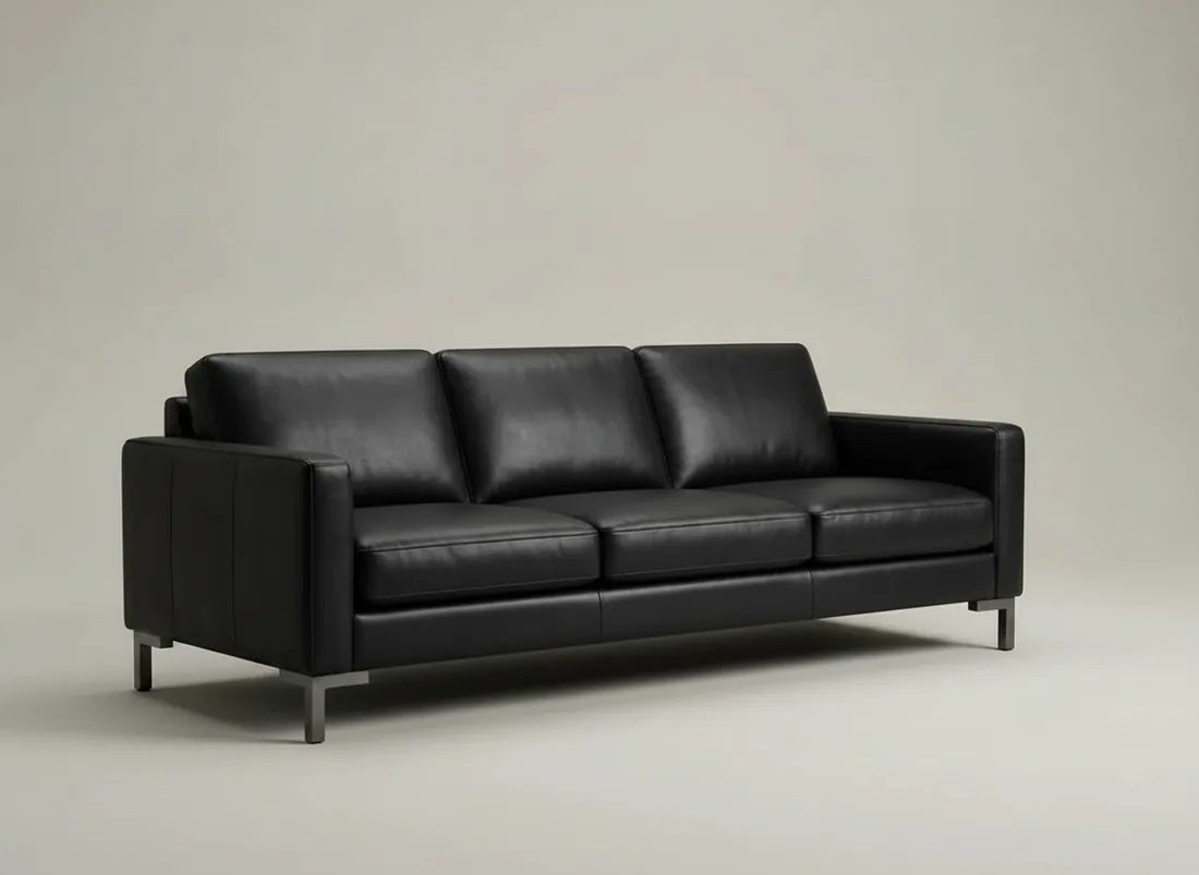 Black Leather Sofa view 3 - Gujrat, Pakistan