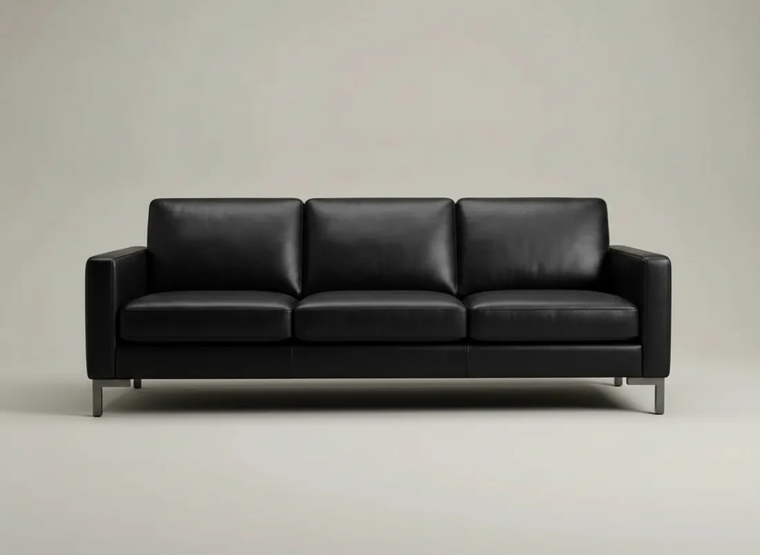 Black Leather Sofa view 4 - Gujrat, Pakistan