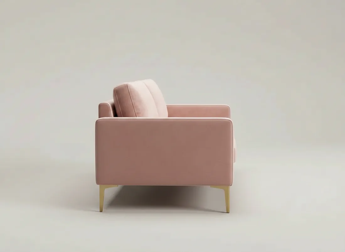 Blush Pink Velvet Sofa view 2 - Gujrat, Pakistan