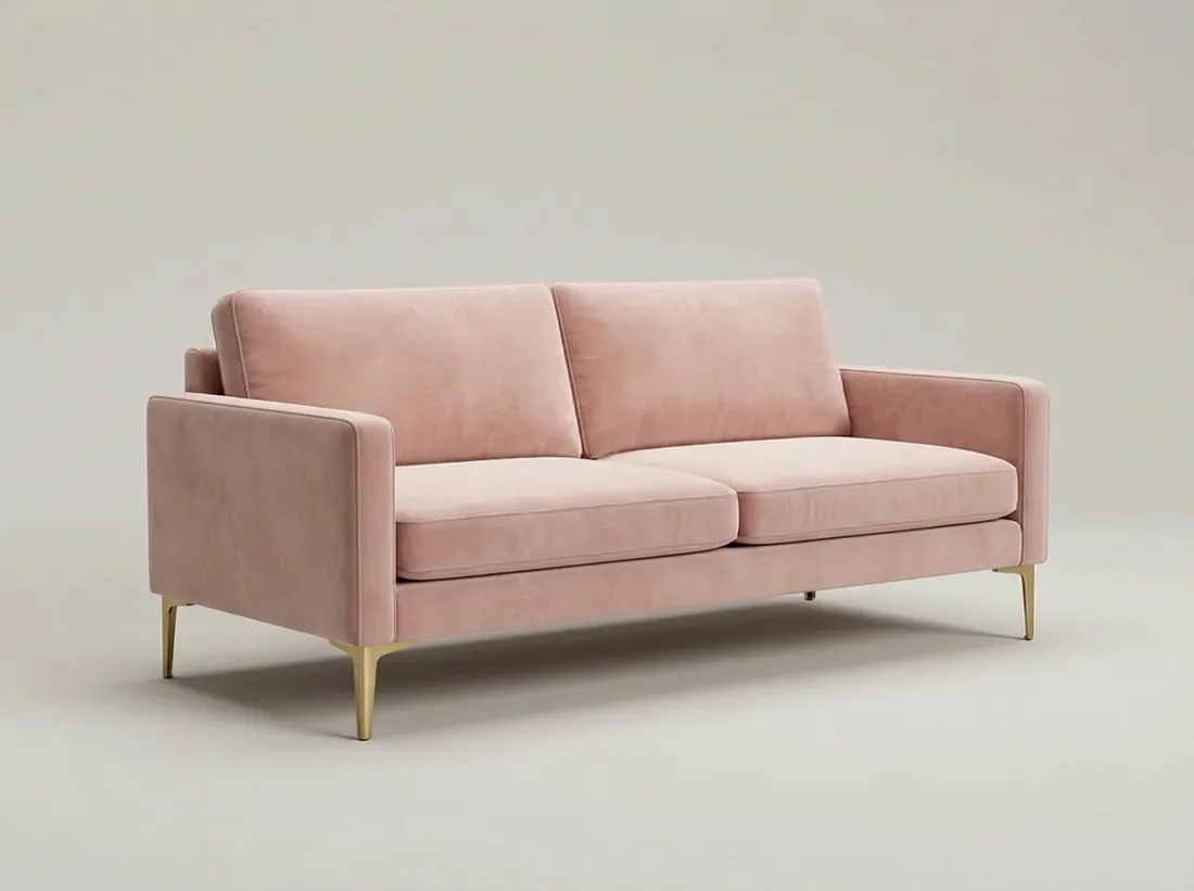 Blush Pink Velvet Sofa view 3 - Gujrat, Pakistan