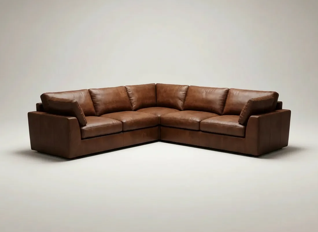 Brown Leather Corner Sofa view 2 - Gujrat, Pakistan