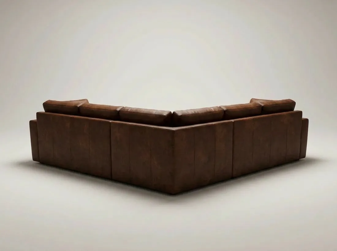 Brown Leather Corner Sofa view 3 - Gujrat, Pakistan