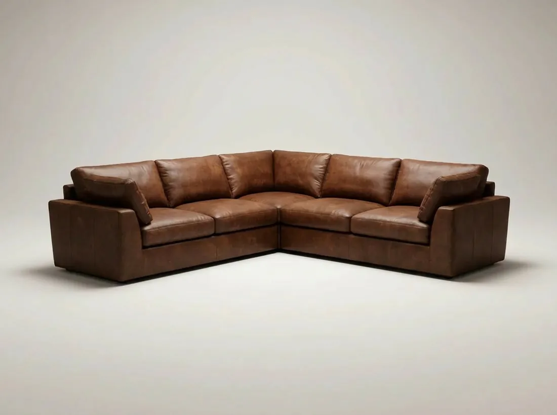 Brown Leather Corner Sofa view 4 - Gujrat, Pakistan