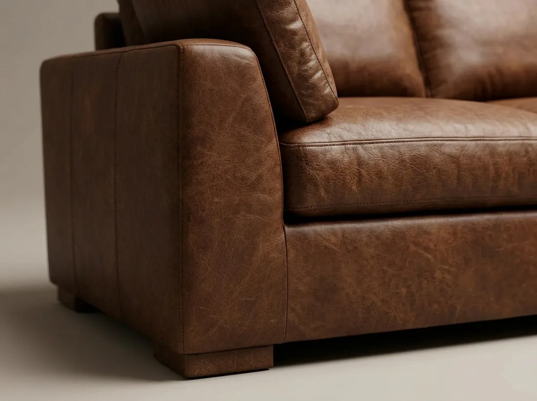 Brown Leather Corner Sofa view 5 - Gujrat, Pakistan