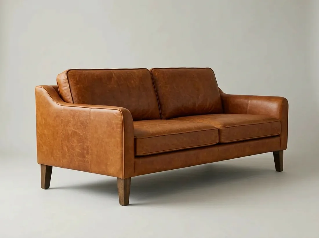 Cognac Leather Sofa view 3 - Gujrat, Pakistan