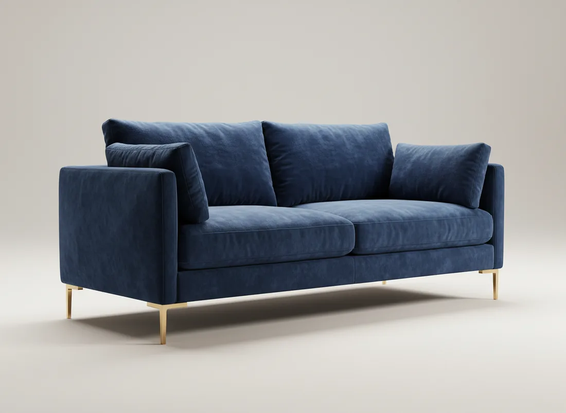 Navy Blue Velvet Sofa - L-shape sofa price in Pakistan, Gujrat
