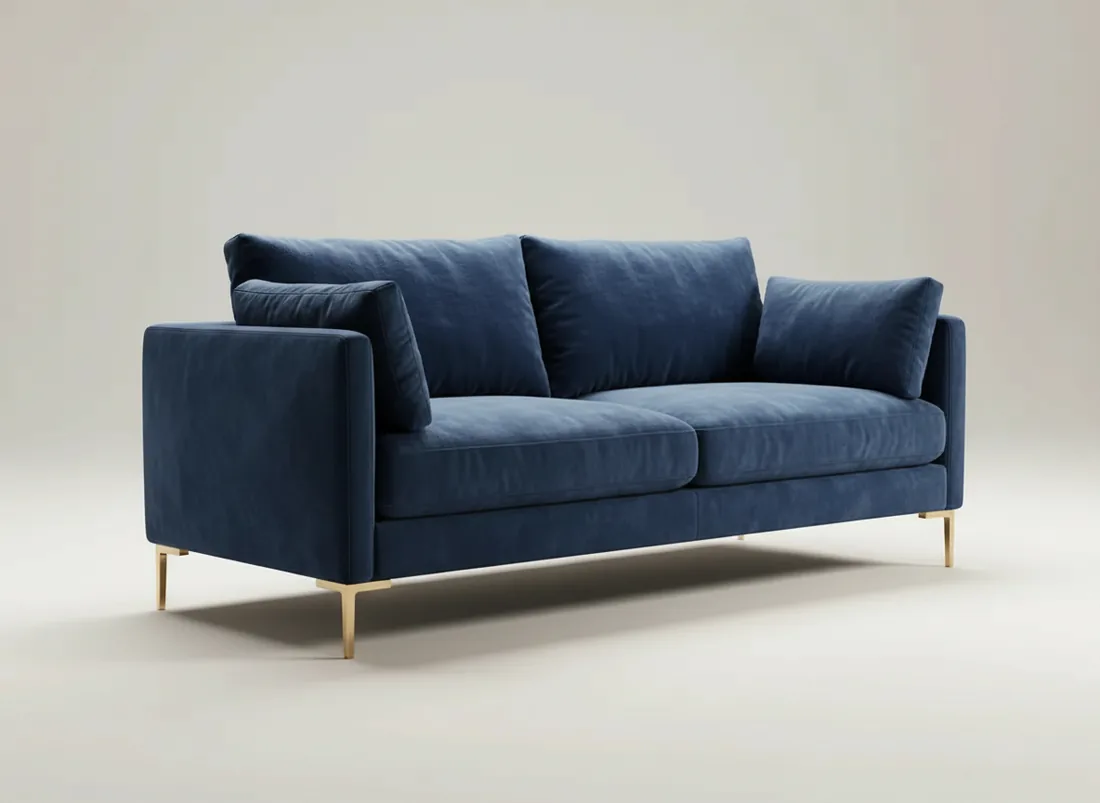 Navy Blue Velvet Sofa view 2 - Gujrat, Pakistan