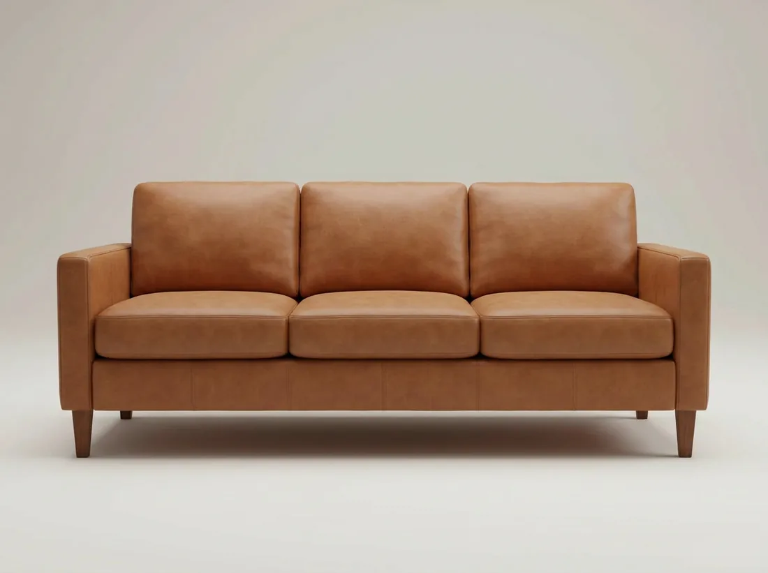 Tan Leather 3-Seater Sofa view 4 - Gujrat, Pakistan