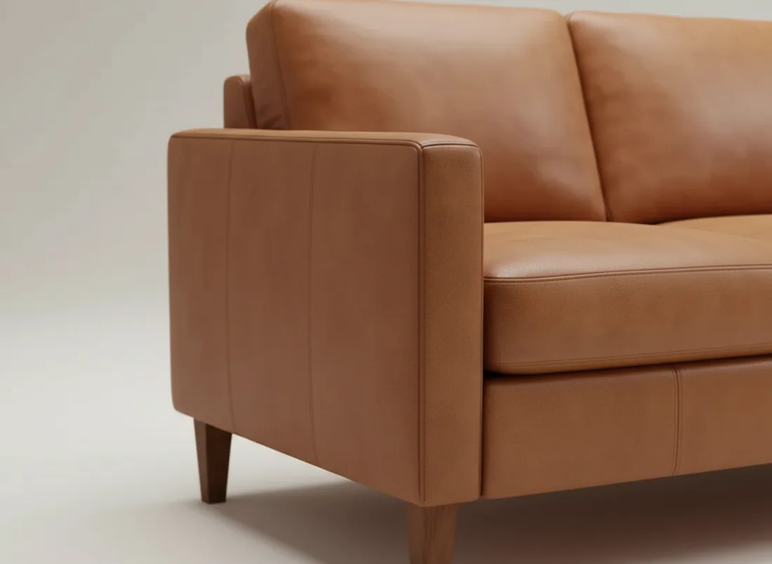 Tan Leather 3-Seater Sofa view 5 - Gujrat, Pakistan