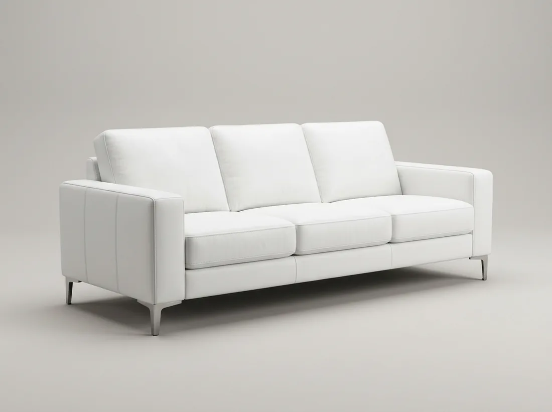 White Leather Sofa - L-shape sofa price in Pakistan, Gujrat