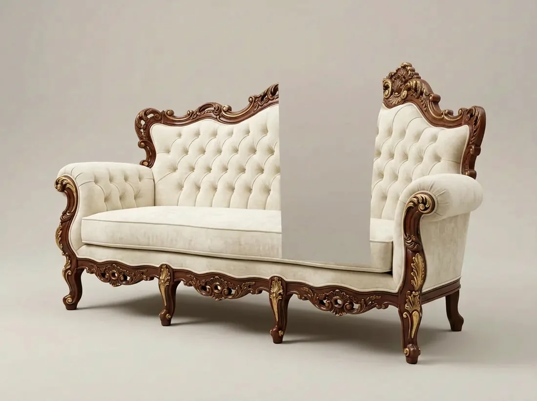 Ornately Carved Victorian Sofa view 2 - Gujrat, Pakistan