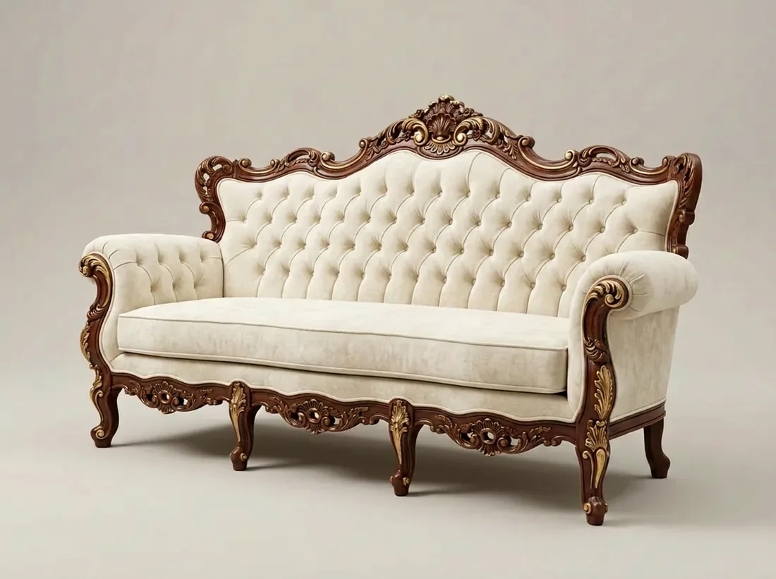 Ornately Carved Victorian Sofa view 3 - Gujrat, Pakistan