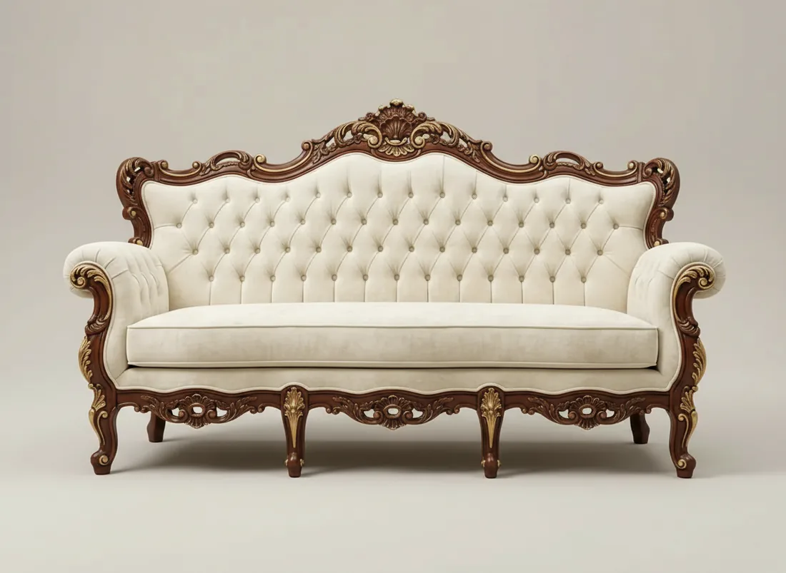 Ornately Carved Victorian Sofa view 4 - Gujrat, Pakistan