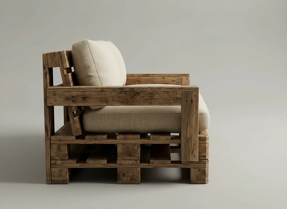 Pallet-Style Wooden Sofa view 2 - Gujrat, Pakistan
