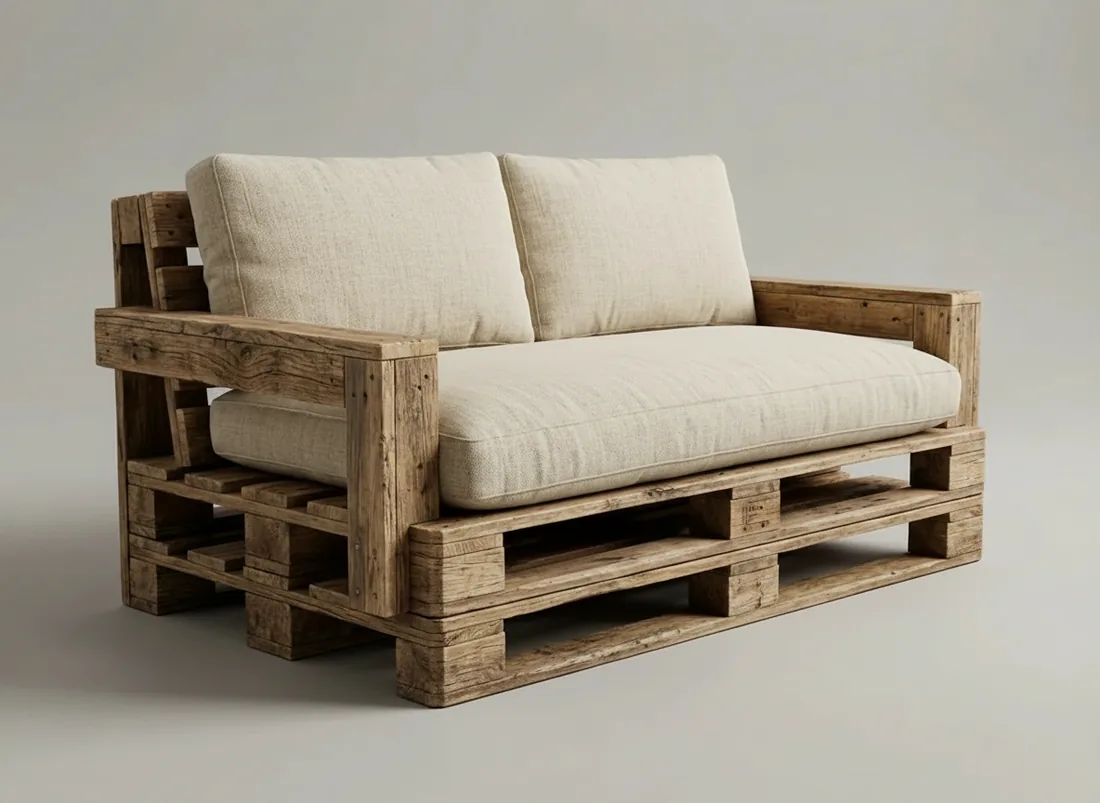 Pallet-Style Wooden Sofa view 3 - Gujrat, Pakistan